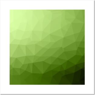 Greenery ombre gradient geometric mesh pattern Posters and Art